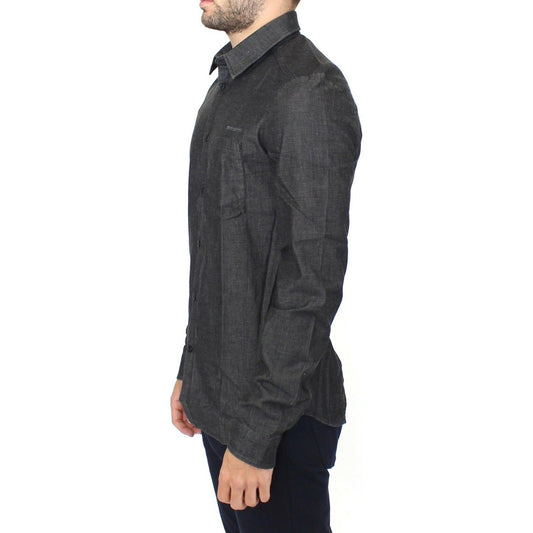 Ermanno Scervino Denim Jeans Cotton Casual Gray Stretch Shirt SIG10132- 48