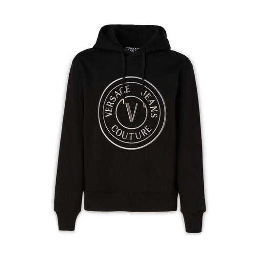 Versace Jeans Stunning Hooded Black Cotton Sweatshirt 8052019110395
