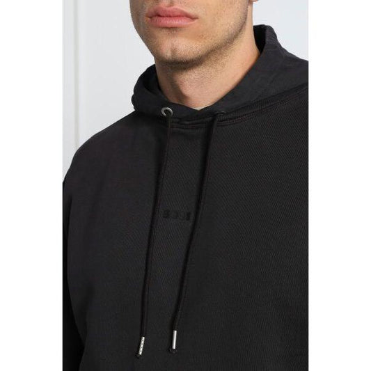 Hugo Boss Elegant Dark Blue Cotton Hooded Sweatshirt 9001071103