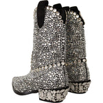 Dolce & Gabbana Black Suede Strass Crystal Cowgirl Boots LA9803- 35