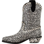 Dolce & Gabbana Black Suede Strass Crystal Cowgirl Boots LA9803- 35