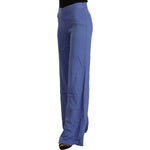 P.A.R.O.S.H. Blue High Waist Viscose Straight Wide Leg Pants PAN72467 - 38