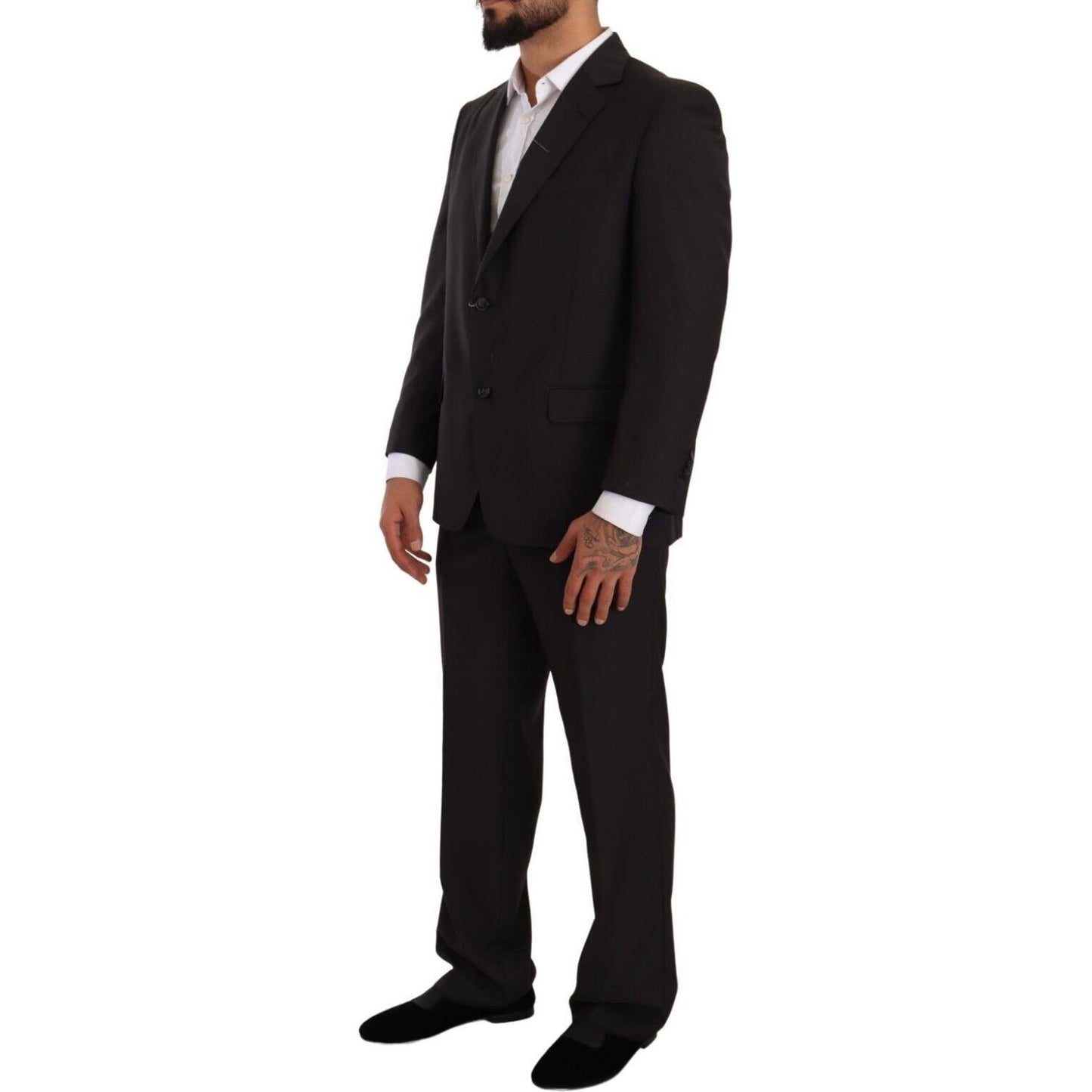 Domenico Tagliente Gray Polyester Single Breasted Formal Suit JKT3145 - 49