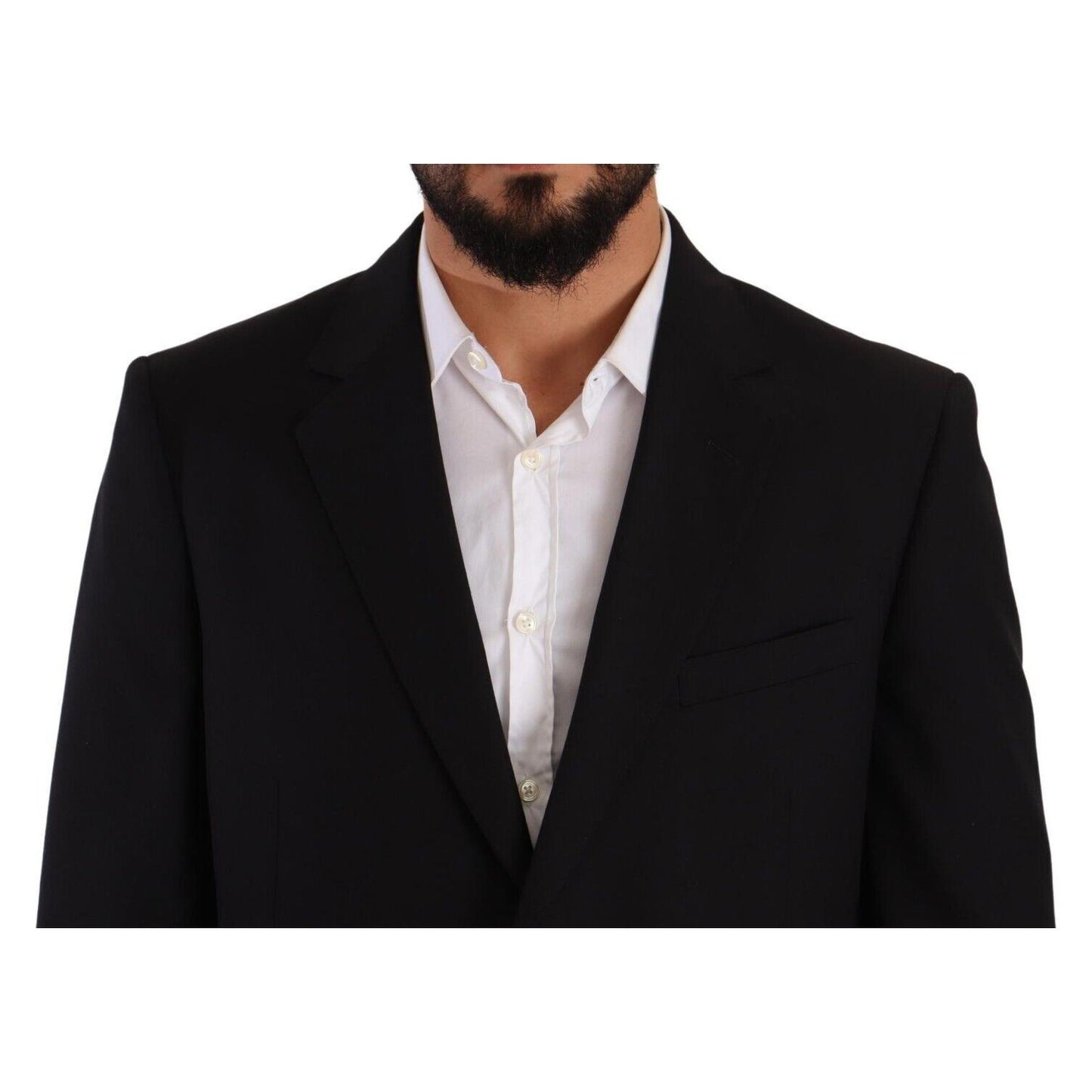 Domenico Tagliente Black Polyester Single Breasted Formal Suit KOS1946 - 51