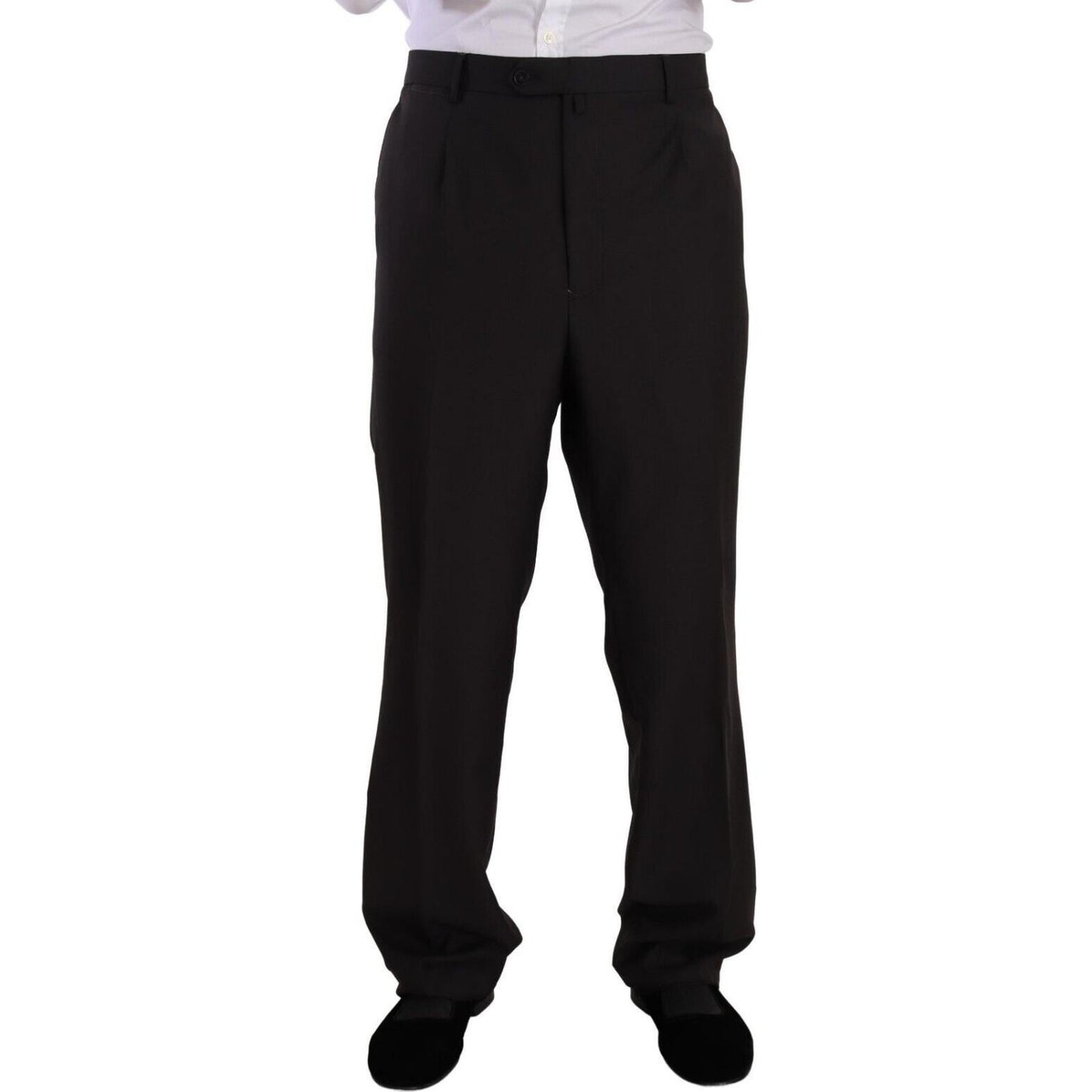 Domenico Tagliente Gray Polyester Single Breasted Formal Suit KOS1967 - 55