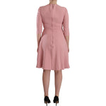 Dolce & Gabbana Pink 3/4 Sleeves Viscose Blend A-line Dress DR28693 - 44