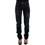 GF Ferre Dark Blue Washed Mid Waist Cotton Denim Skinny Jeans PAN72223 - 44