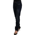 GF Ferre Dark Blue Washed Mid Waist Cotton Denim Skinny Jeans PAN72223 - 44