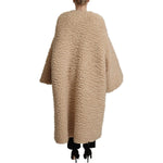 Dolce & Gabbana Beige Cashmere Wool Faux Fur Coat Jacket JKT3283 - 40