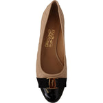 Salvatore Ferragamo Elegant Quilted Leather Pumps in Beige and Black 8056744563167