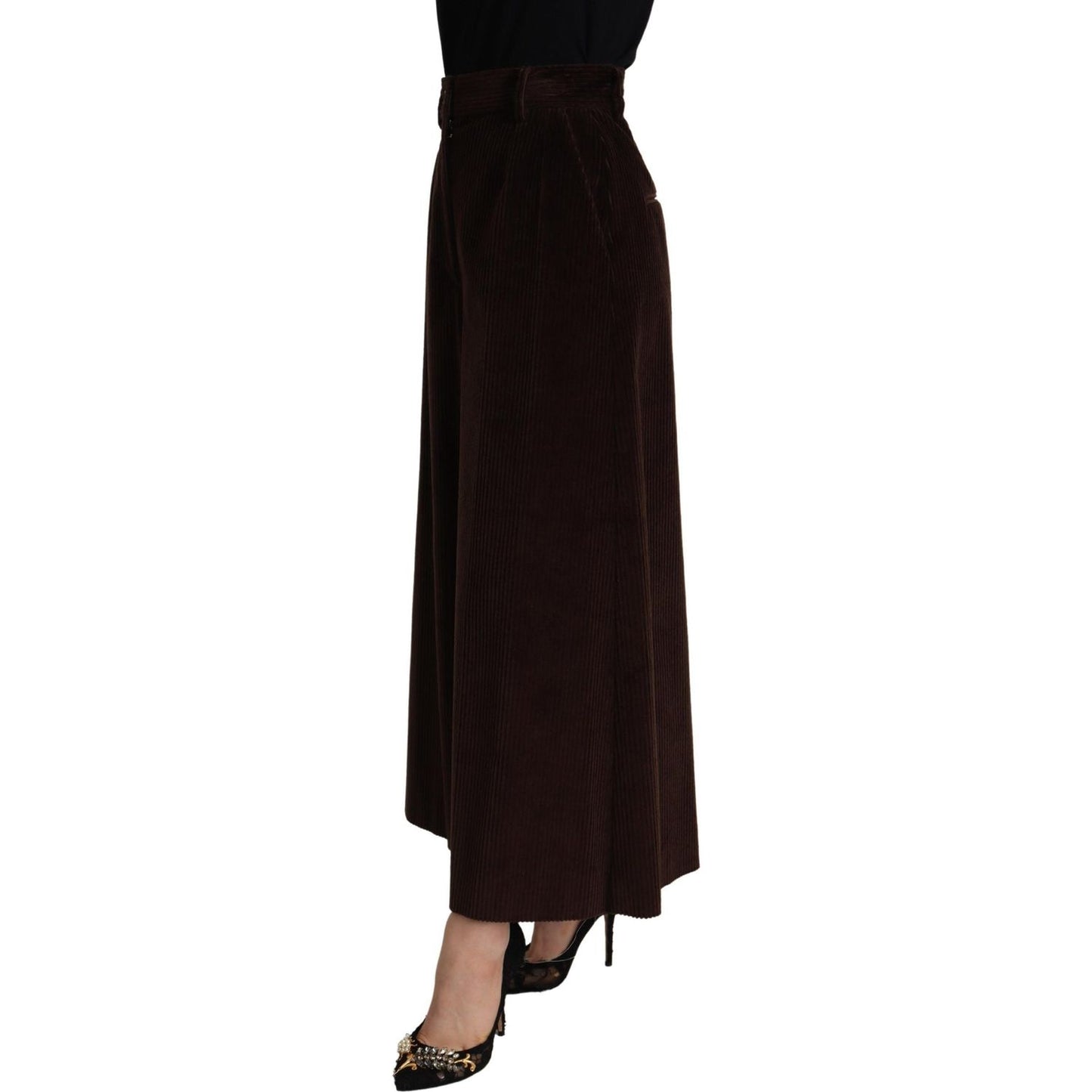 Dolce & Gabbana Bordeaux Corduroy Cotton Trouser Wide Leg Pants