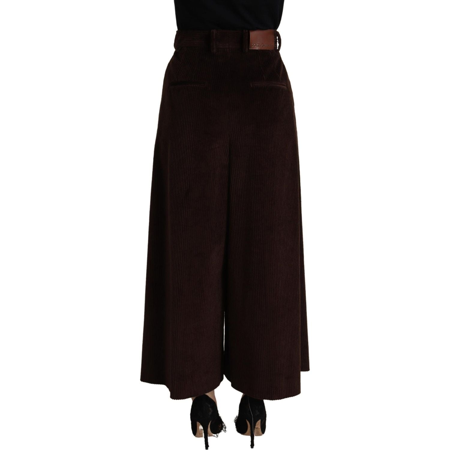Dolce & Gabbana Bordeaux Corduroy Cotton Trouser Wide Leg Pants