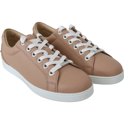 Jimmy Choo Powder Pink Leather Cash Sneakers