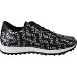 Jimmy Choo Elegant Black & Silver Leather Sneakers 194611097341