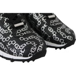 Jimmy Choo Elegant Black & Silver Leather Sneakers 194611097341
