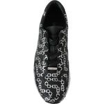 Jimmy Choo Elegant Black & Silver Leather Sneakers 194611097341