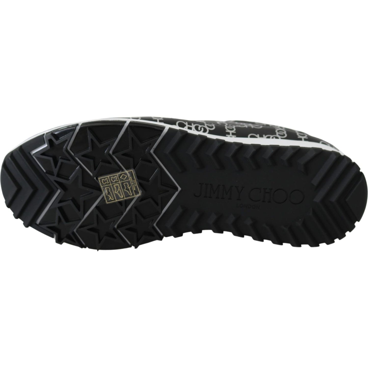 Jimmy Choo Elegant Black & Silver Leather Sneakers 194611097341