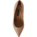 Dolce & Gabbana Beige Leather Bellucci Heels Pumps Shoes LA9811- 36.5