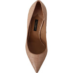 Dolce & Gabbana Beige Leather Bellucci Heels Pumps Shoes LA9811- 36.5