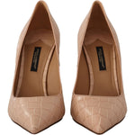 Dolce & Gabbana Beige Leather Bellucci Heels Pumps Shoes LA9811- 36.5