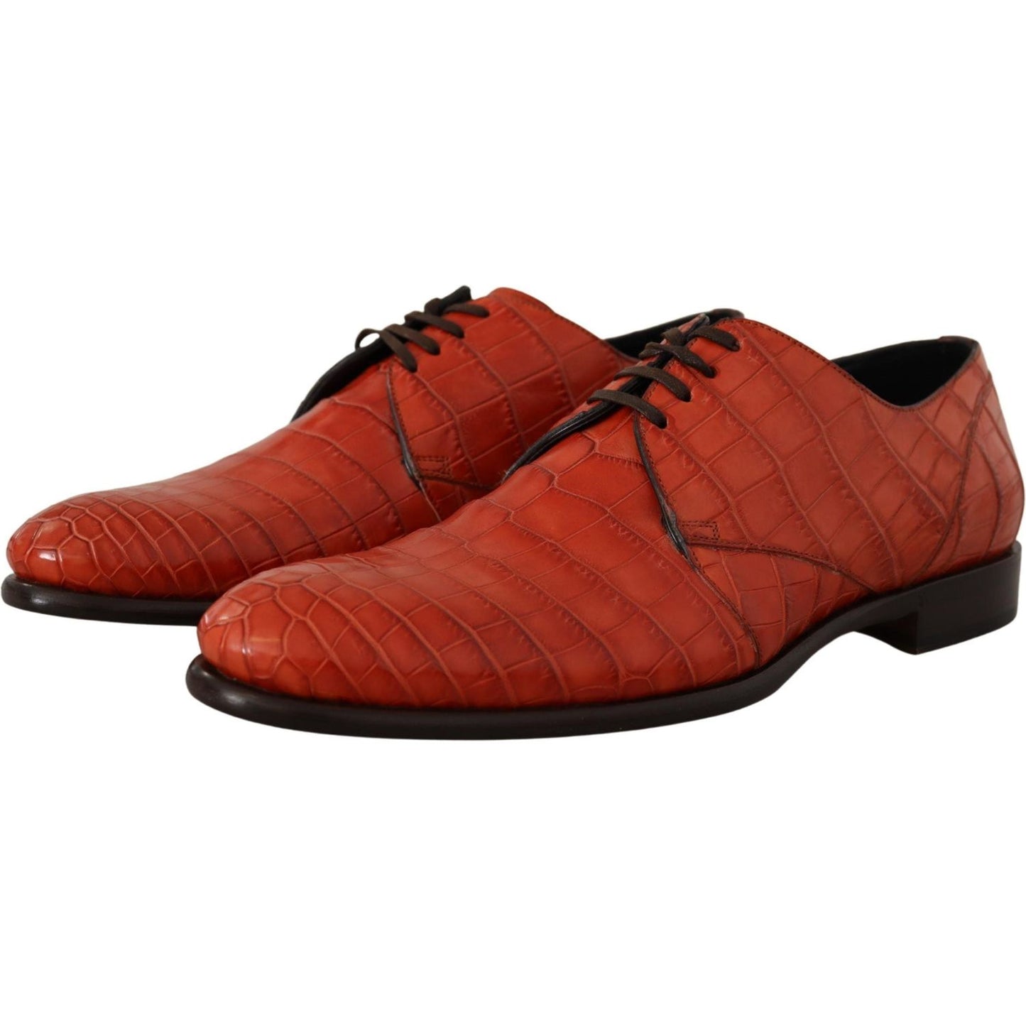 Dolce & Gabbana Orange Exotic Leather Dress Derby Shoes MV4550- 41