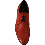 Dolce & Gabbana Orange Exotic Leather Dress Derby Shoes MV4550- 41