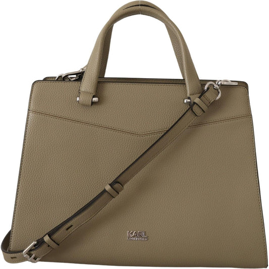 Karl Lagerfeld Enchanting Sage Green Leather Tote 8720092570404