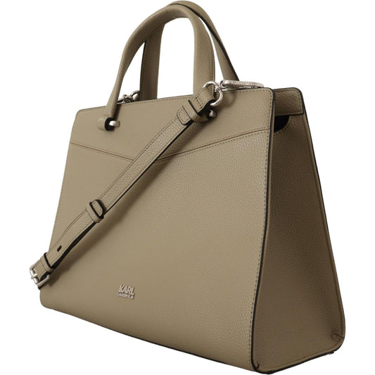 Karl Lagerfeld Enchanting Sage Green Leather Tote 8720092570404