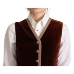 Dolce & Gabbana Bordeaux Velvet Cotton V-neck Sleeveless Vest Top TSH7623 - 40