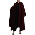 Dolce & Gabbana Black Red Cotton Checkered Over Coat Jacket KOS1933 - 40
