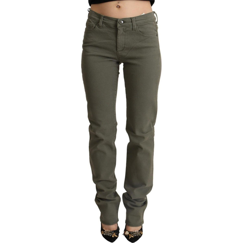Ermanno Scervino Gray Low Waist Cotton Skinny Denim Trouser Jeans PAN72189 - 28