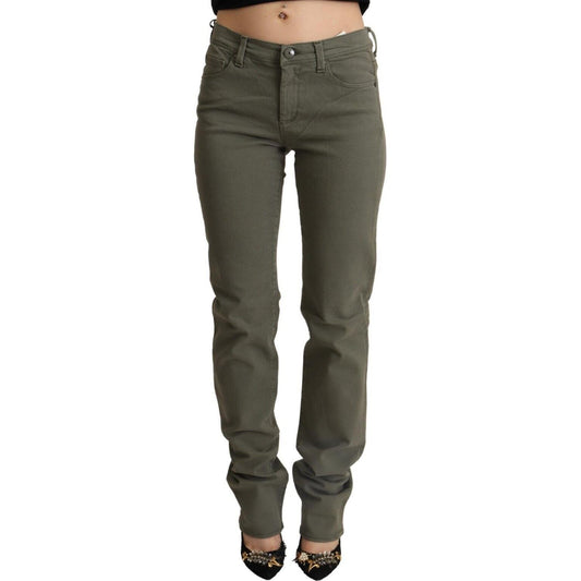 Ermanno Scervino Gray Low Waist Cotton Skinny Denim Trouser Jeans PAN72189 - 28
