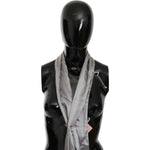 Ermanno Scervino Sleek Silver Silk Neck Scarf for Men Ermanno Scervino Dark Gray