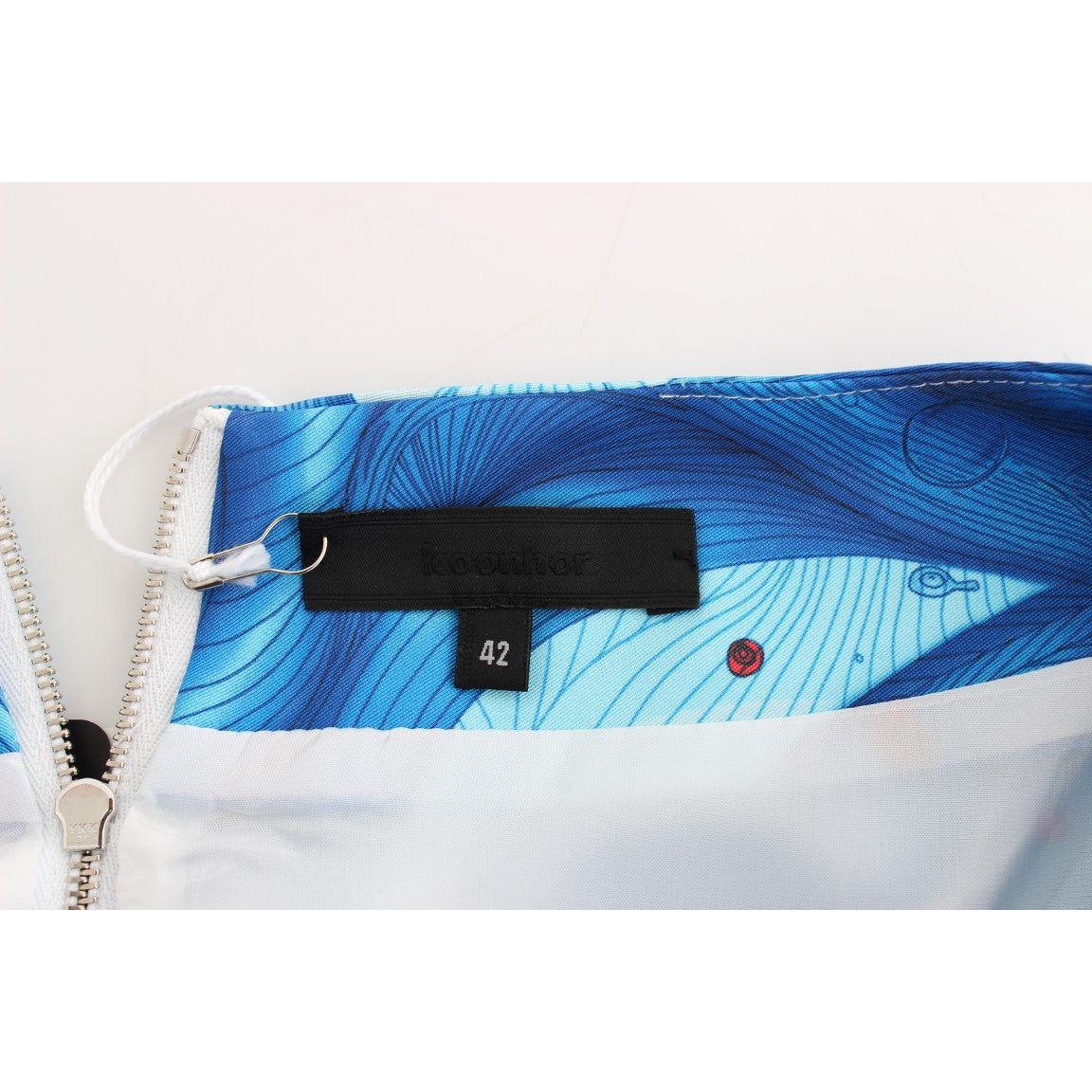 تنورة Koonhor الأنيقة بطول الركبة بطبعة فريسكو