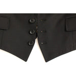 Dolce & Gabbana Elegant Silk-Blend Black Blazer with Scarf Back Detail Blazer jacket Dolce & Gabbana Dark Slate Gray