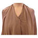 Lamberto Petri Brown Draped Silk Sheath Shift Coctail Dress GSD12594-2