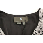 Sachin & Babi Black Silk Floral Pattern Shift Coctail Dress GSD12612-1