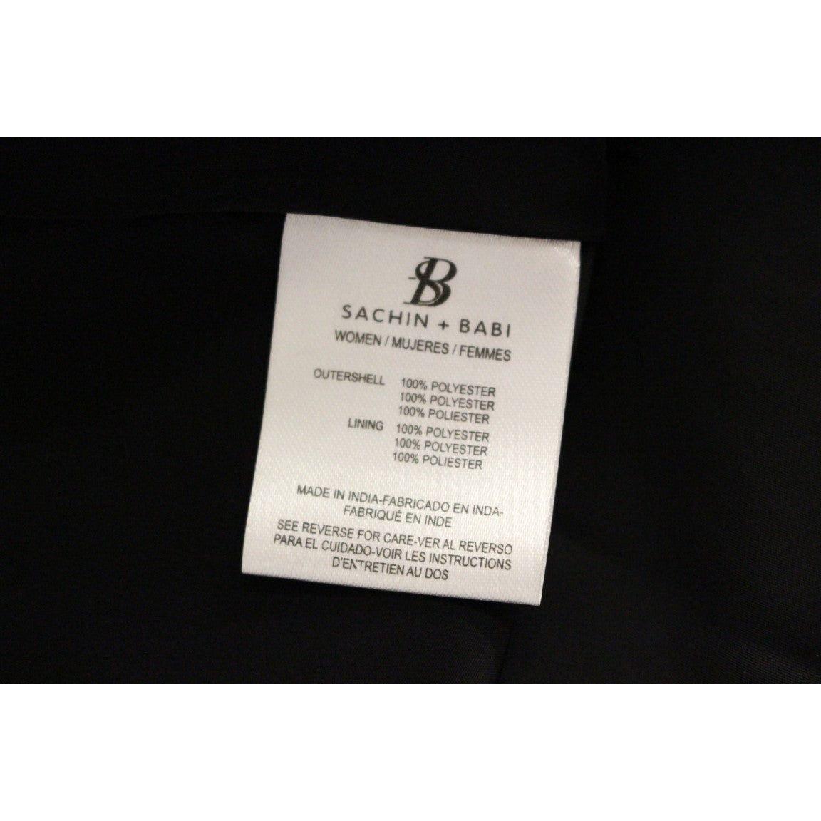 Sachin & Babi Black Silk Floral Pattern Shift Coctail Dress GSD12612-1