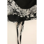 Sachin & Babi Black Silk Floral Pattern Shift Coctail Dress GSD12612-1
