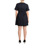 L'Autre Chose Black Embellished Short Sleeves Mini A-line Dress DR28366 - 44