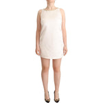 Elisabetta Franchi White Polyester Sleeveless Mini Shift Dress DR28375 - 40