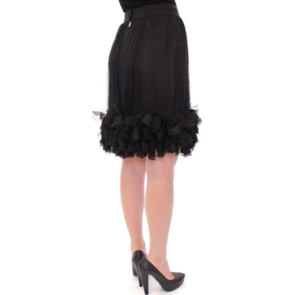 Dolce & Gabbana Black Silk Transparent Above Knees Skirt