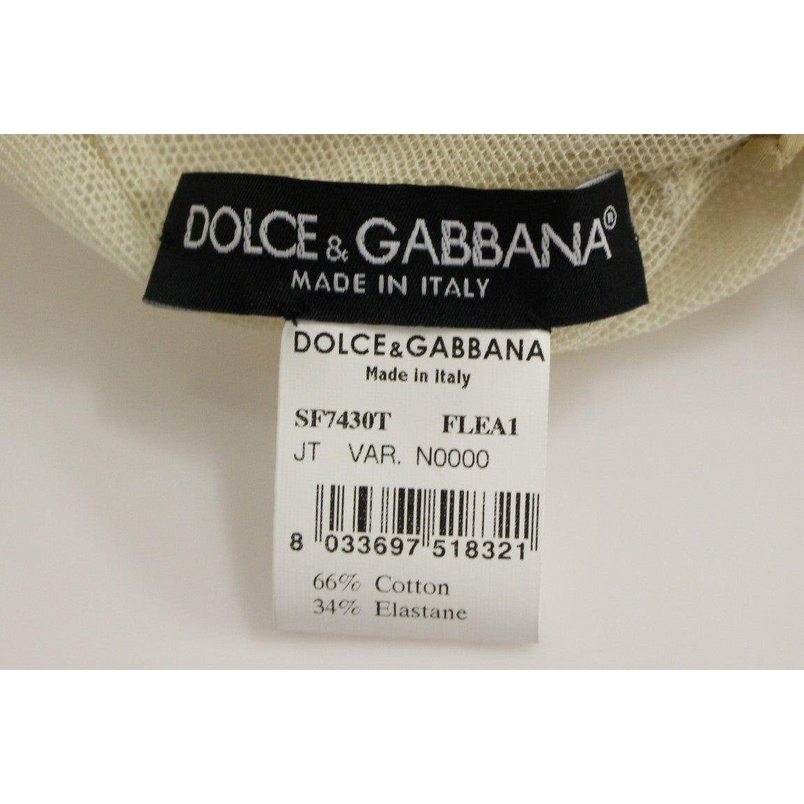 Dolce & Gabbana Beige Sleeveless Cotton Top Tank Blouse GSS11435-1