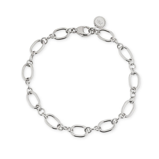 24KAE JEWELS JEWELRY Mod. 22426S silver chain bracelet with round clasp, elegant design for stylish wear.
