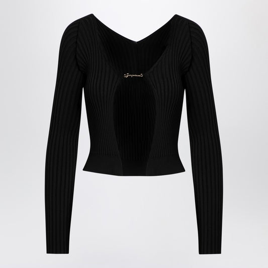 JACQUEMUS La Maille Pralu Longue black cardigan 22H223KN5002190/P_JACQM-990_108