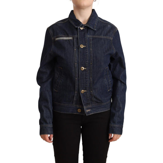 Master Coat Dark Blue Button Down Long Sleeves Denim Jacket JKT3215 - 40