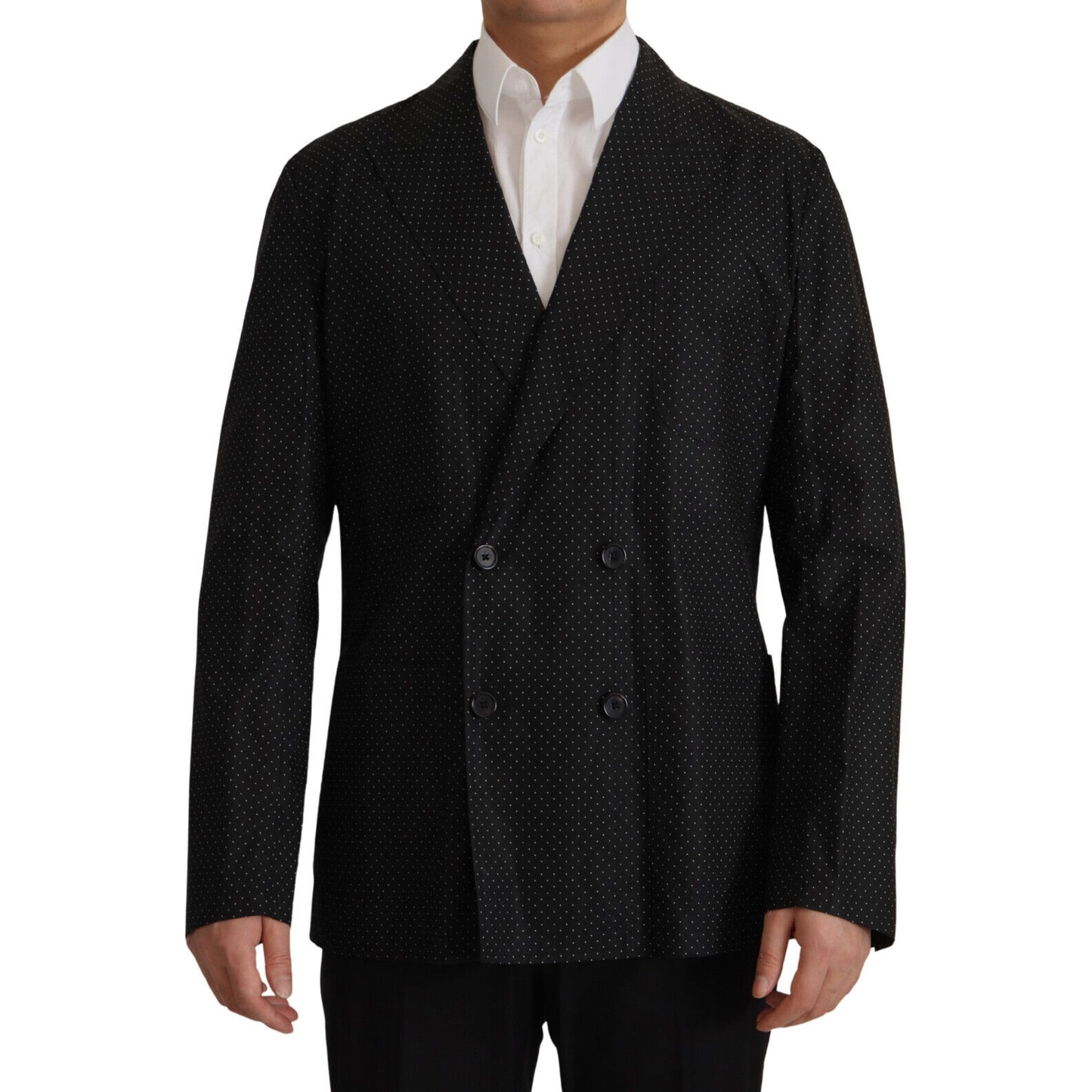 Dolce & Gabbana Black Polka Dotted Cotton Blazer Jacket JKT3401- 56