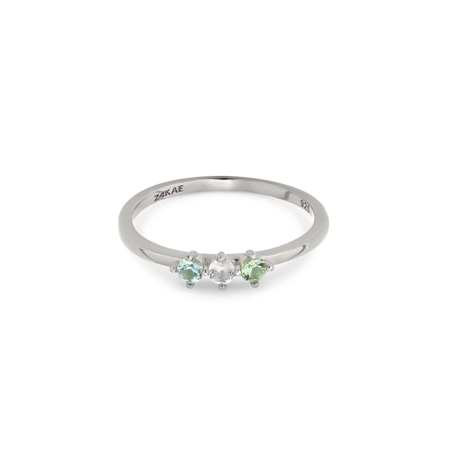 Elegant 24KAE JEWELS JEWELRY Mod. 12407S/48 silver ring with gemstones.