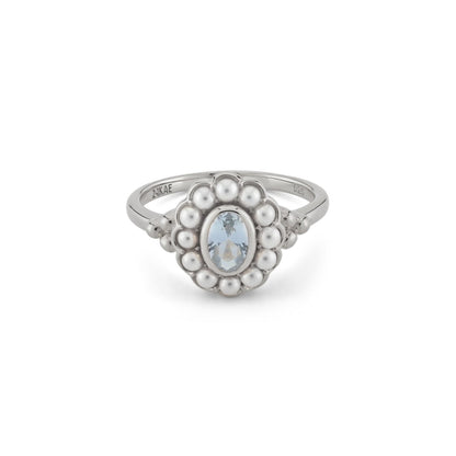 24KAE JEWELS JEWELRY Mod. 12416S/56 silver ring with gemstone and pearl accents