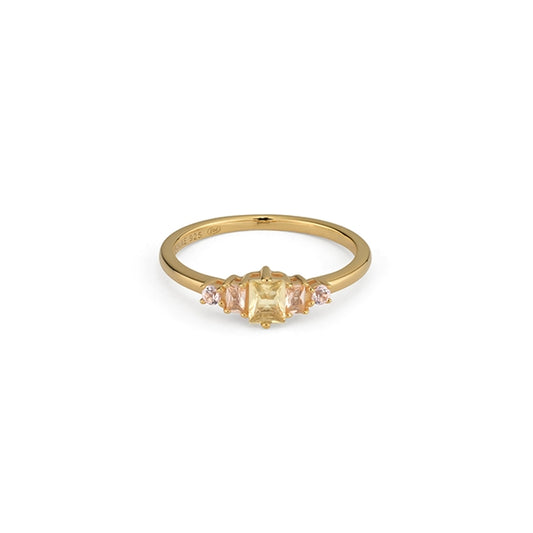 24KAE JEWELS JEWELRY Mod. 12467Y/56 gold ring with gemstone details